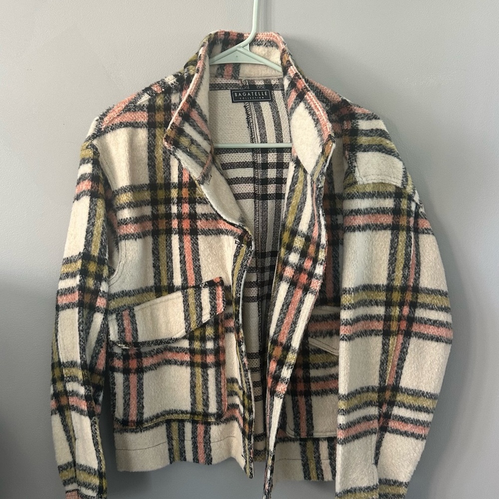 Woman’s plaid jacket